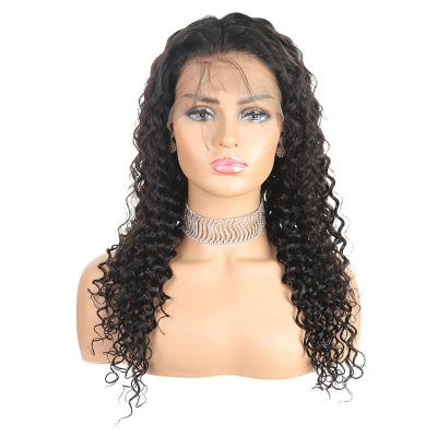 China 150% 180% Densidad rizada onda profunda peluca frontal con cabello virgen humano mujeres naturales en venta