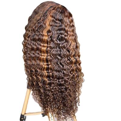 China Brazilian Virgin Hair Deep Wave Curly HD Lace Frontal Long Wig with Human Hair Type for sale