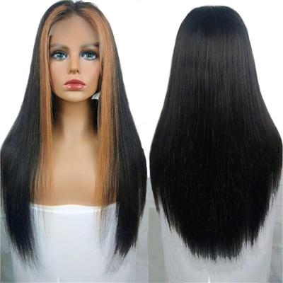 China 180% Densidad HD Transparente de encaje suizo Frontal Peruan Peruca recta para mujeres negras en venta