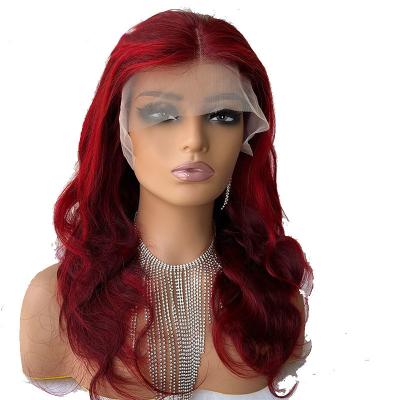 China Average Size 100% Human Hair Red Brown Highlight Body Wave HD Lace Wig Raw Hair Vendor for sale