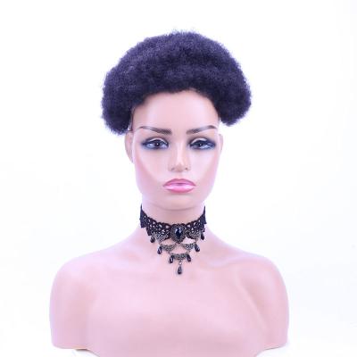 China Real Virgin Brazilian Afro Curly Human Hair Topper for Women Half Man Made Technique for sale