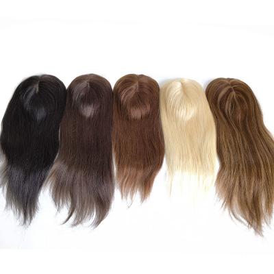 China High Density European Free Part Silk Top Base 1B Real Remy Rohhaar Toupee Perücke Stücke Toppers für Frauen zu verkaufen