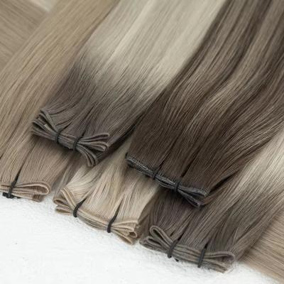 China Dubbel getrokken 100% menselijk haar genie weft trend Russische dunne onzichtbare haar extensies Te koop