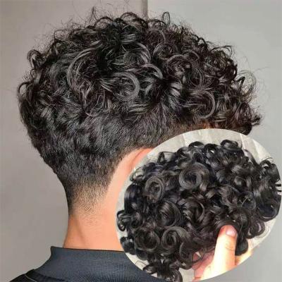 China Full Cuticle 100% Virgin Cuticle Aligned Hair Afro Toupee for Black Men for sale