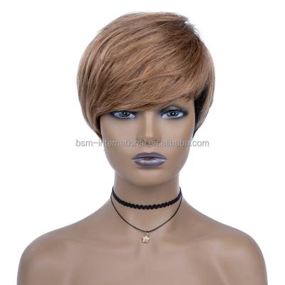 China T1B/27 Color Pre Plucked Short Human Hair Wigs for Black Women Brazilian Pixie Cut for sale