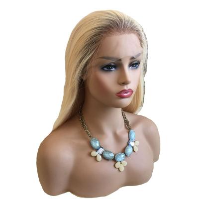 China Soft and Shiny 613 Blonde Ombre Highlight Human Hair Hand Tied Wig for European Women for sale