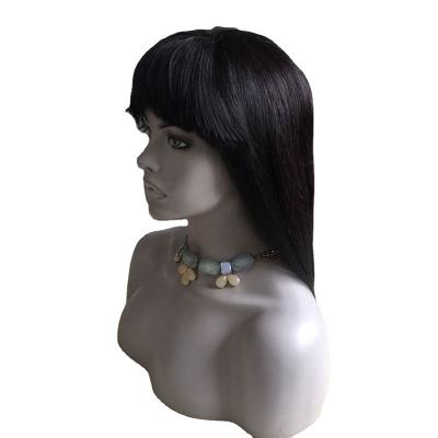 China Natural Black Raw Virgin Remy Full Lace Hand Tied Wigs with Hair Bangs Perruque Vendors for sale