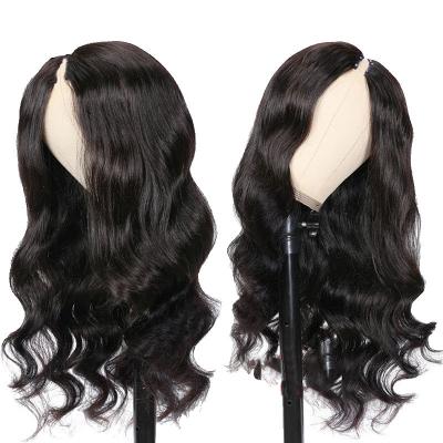 China None Lace Wigs V Part Cambodian Hair Wig Body Wave Human Raw Hair No Leave Out Gluless for sale