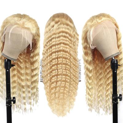 China Swiss Lace Deep Wave Transparent Lace Frontal Wigs for Light Brown Lace Base Material for sale