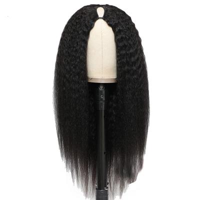 China Long Human Hair V Part Wig 30Inch Kinky Straight Raw Hair Brazilian Remy Perruque for sale