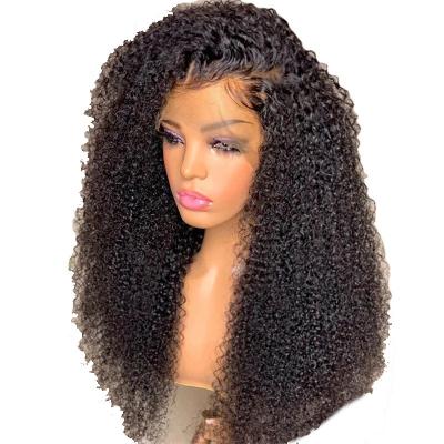 China HD Swiss Lace Front Mongolian Peruvian 13x4 Afro Kinky Curly Human Hair Wig with Baby Hair for sale