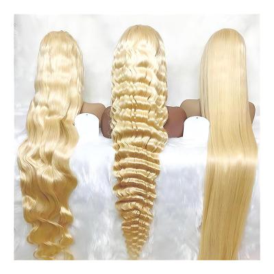 China Chinese Hair 613 Blonde 13X6 Hd Full Lace Frontal Raw Human Hair Wig With Baby Hair for sale