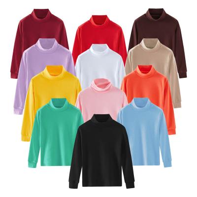 China Anti-pilling Super Quality Boys And Girls Soft Cotton Long Sleeve Turtle Neck Shirts Toddler Kids Shirts for sale