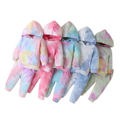 China Wholesale Kids Anti-wrinkle Toddler Hoodie and Pants Set for Kids Boys Clothing Tracksuit Tie Dye Hoodie Set for sale