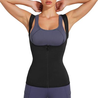 China Antibacterial Women Body Shaper Waist Trainer Sauna Vest Plus Size Weight Loss Sauna Hot Sweat Sweat Suits Antibacterial for sale