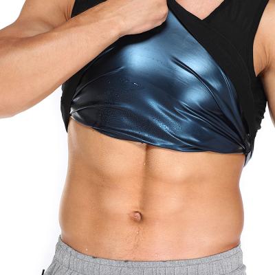 China Premium Body Workout Antibacterial Sweat Shaper Mens Tank Tops Slimming Polymer Weight Loss Sauna Vest for sale