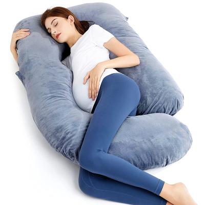 China Gray Anti Dust Mite G-Shape Full Body Pillow And Support Pregnancy Maternity Pillow For Hips Back Legs Swell For Pregnant Women for sale