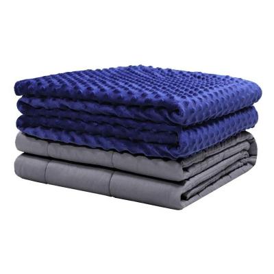 China Worry Autism 150x200 Glass Beads Anti-Static Gravity 15lbs Cotton Breathable Heavy Adult Weighed Blanket for sale