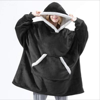 China Anti-Static Oversized Sweatshirt Blanket With Hooded Sherpa Hoodie Unisex Cozy Blanket for sale