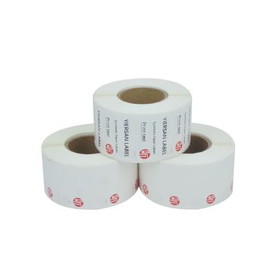 China Waterproof Customized Logo Preprinted Label Sticker Waterproof Adhesive Synthetic Paper Roll For Package for sale