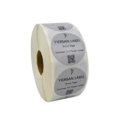 China Waterproof Customized Full Round Flat Printing Color Art Paper Label Adhesive Sticker Roll For Package for sale