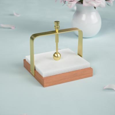 China Morden Luxury Solid Wood Customized Nordic Logo Napkin Holder Box Napkin Holder for sale