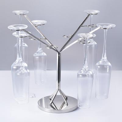 China European Creative Upside Down Wine Glass Stand Stainless Steel Ktv Bar Wine Glass Stand Goblet Stand Red Wine Rack Viable for sale