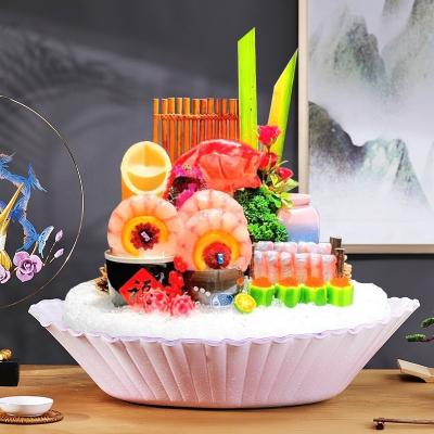 China Sustainable Sushi Plate With Dry Ice Storage For Restaurant Hotel Dish Fresh-keeping Ceramic Dry Ice Tray For Molecular Delicacies Dishes for sale