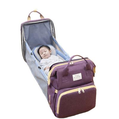 China Baby Bag Nylon Diaper Bags Backpack Portable Multifunctional Travel Package Mummy Bag Expandable Crib Crib for Mom for sale