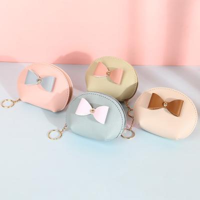 China Coin Purse PU Pattern Mini Coin Bag With Keyring Waterproof Key Chained Leather Cute Small Animal Wallet for sale