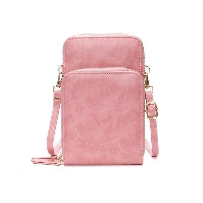 China RFID Cross - Body Wallet Large Capacity Women Single Shoulder Bag With Clip New Fashion Ladies Long PU Wallet for sale