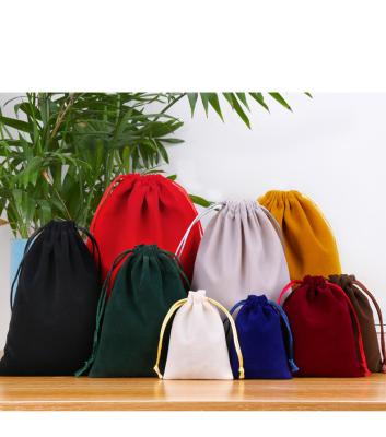 China Promotional High Quality Custom Gift Velvet Pouches Drawstring Jewelry Bag Velvet Packaging Pouch Bag for sale