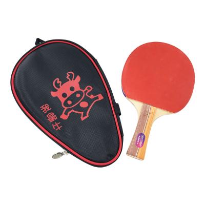 China Waterproof Polyester/EVA/Flannelette EVA Storage Case Sports Ping Pong Racket Bag Polyester Table Tennis Racket With Bull Print for sale