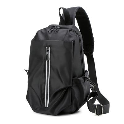 China Waterproof Chest Cross Bag Oxford Chest Bag Body Oxford Single Shoulder Bag With USB Charging Interface for sale