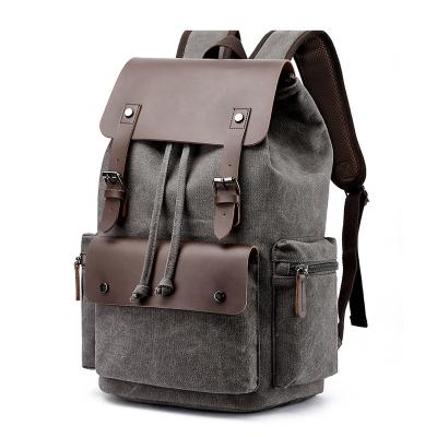 China 16oz Anti-theft Washed Canvas Travel Backpack For Man Large Capacity Outdoor Male Laptop Backpack Sports Teen School Bag for sale