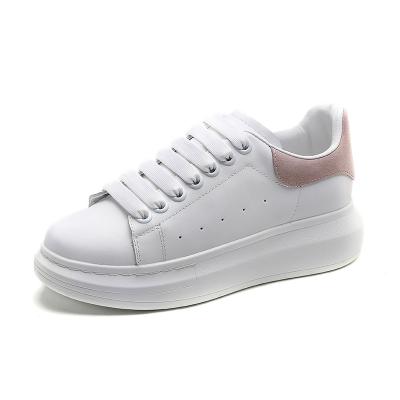 China 2022 New Fashion Breathable Leather Thick-soled White All-match Shoes Ladies Sports Sneakers Casual Shoes for sale