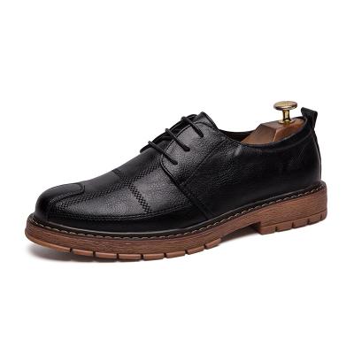 China Hot Selling Durable Stylish Men Shoes High Waist Elevator Non-slip Leather One Shoes Rubber Men's Growing Shoes for sale