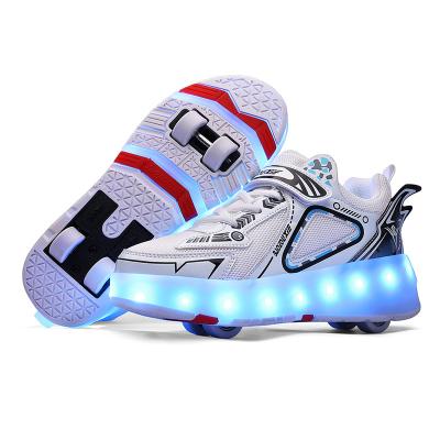 China 2022 New Fashionable Roller Style Breathable Children's Leisure Skate Shoes Pulley Four-Wheeled Shoes Boys And Girls for sale