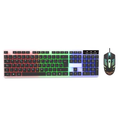 China Keyboard and Mouse with Rainbow Backlight Gaming Keyboard and Plug and Play 2021 Hot Selling Gaming Mouse Combo for sale