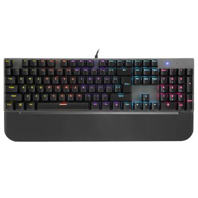 China Anti-ghosting 104 Keys Ergonomic Green Switch Mechanical Gaming Keyboard With Hand Rest for sale