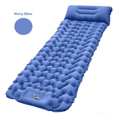 China Logo Outdoor Leisure Inflatable Camping Ultralight Custom Sleep Air Mattress With Pillow for sale