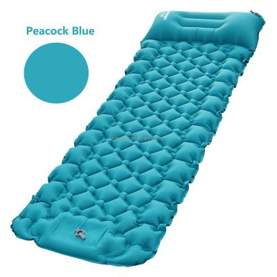 China Lightweight Ultralight TPU Coating Air Camping Moisture Proof Inflatable Mat Mattress Cushion With Pillow for sale