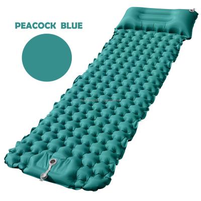 China Ultralight Quick Inflate Compact Inflatable Air Pad Foot Camping Press Pump Backpacking Inflate Sleep Pad for sale