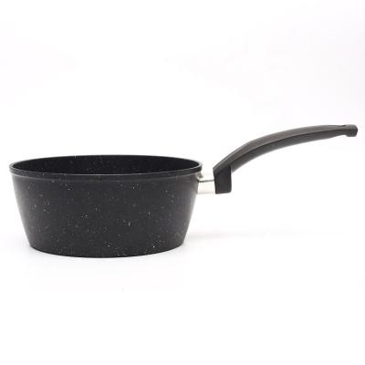 China 22cm Viable Flat Bottom Pan Aluminum Marble Cookware Snow Frying Pan Set Kitchen Milk Pan for sale