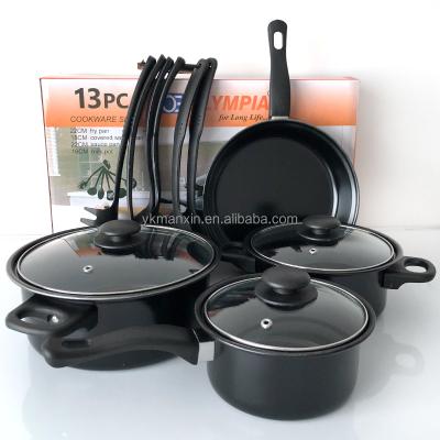 China Sustainable Cookware And Bakeware Set With Nonstick Coating Cooking Pot Set Nonstick Cookware Iron Cookware Sets for sale