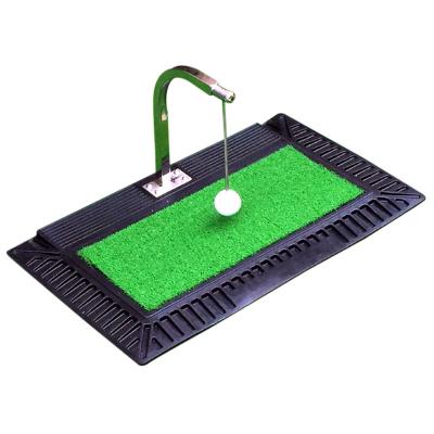 China Rubber+plastic+stainless steel indoor golf swing training aids with swing trainer+hitting mat+rotating practice ball for golf practice tool for sale