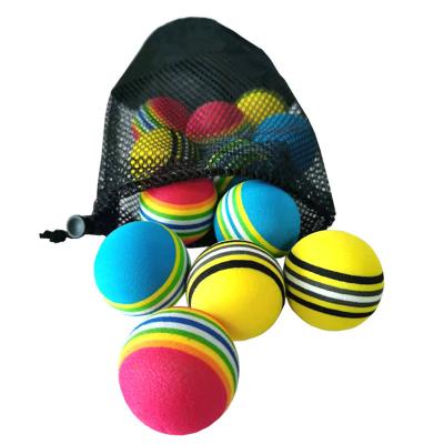 China Indoor Golf Ball 12pcs Practice Golf Balls/Outdoor EVA Foam Golf Practice Soft Balls With Rainbow Pattern For Adult Or Kids Practice for sale