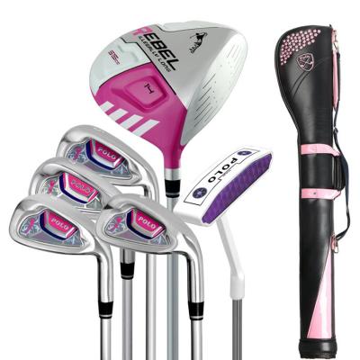 China Graphite Women's Beginner With Stand Bag For Clubs Set Half Golf Club Set Including 1 Wood + 4 Iron +1 Putter+ 1 Standbag for sale