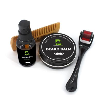 China OEM Link Perfect Beard Care Regenerating Organic Oil Grooming Kit In Stock Beard Care Set Gift for sale