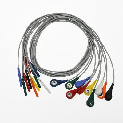 China For popular ECG MACHINE din style Holter ECG cable with 10 lead snap for ECG machine for sale